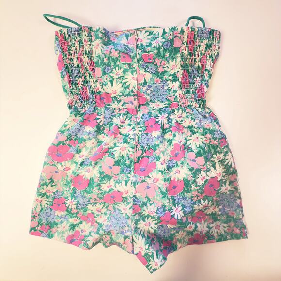 1960s/70s Floral Cotton Playsuit •  Sea Waves • Vintage Size 16 • Made in USA - Picture 2 of 6